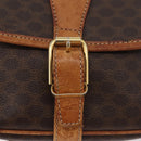 CELINE Macadam Canvas Shoulder Bag PVC Leather Brown Gold Auth BA12773-18
