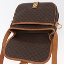 CELINE Macadam Canvas Shoulder Bag PVC Leather Brown Gold Auth BA12773-19