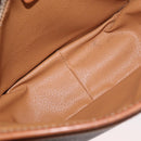 CELINE Macadam Canvas Shoulder Bag PVC Leather Brown Gold Auth BA12773-10