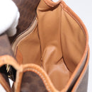 CELINE Macadam Canvas Shoulder Bag PVC Leather Brown Gold Auth BA12773-21