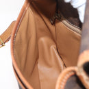 CELINE Macadam Canvas Shoulder Bag PVC Leather Brown Gold Auth BA12773-22