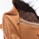 CELINE Macadam Canvas Shoulder Bag PVC Leather Brown Gold Auth BA12773-23