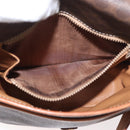 CELINE Macadam Canvas Shoulder Bag PVC Leather Brown Gold Auth BA12773-11