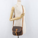 CELINE Macadam Canvas Shoulder Bag PVC Leather Brown Gold Auth BA12773-25