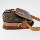 CELINE Macadam Canvas Shoulder Bag PVC Leather Brown Gold Auth BA12773-3