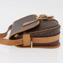 CELINE Macadam Canvas Shoulder Bag PVC Leather Brown Gold Auth BA12773-4