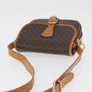 CELINE Macadam Canvas Shoulder Bag PVC Leather Brown Gold Auth BA12773-6