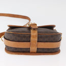 CELINE Macadam Canvas Shoulder Bag PVC Leather Brown Gold Auth BA12773-5