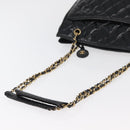 CHANEL Matelasse Chain Shoulder Bag Patent Leather Black Gold CC Auth BA12780-7