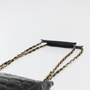 CHANEL Matelasse Chain Shoulder Bag Patent Leather Black Gold CC Auth BA12780-14