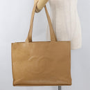 CHANEL Tote Bag Caviar Skin Beige Gold CC Auth BA12781-25