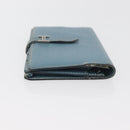 HERMES Bane Souffle Lange Portemonnee Leer Lichtblauw Zilver Auth BA12783-3