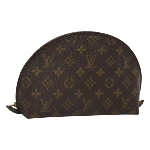 LOUIS VUITTON Monogram Trousse Demi Ronde Cosmetic Pouch M47520 LV Auth BA1279