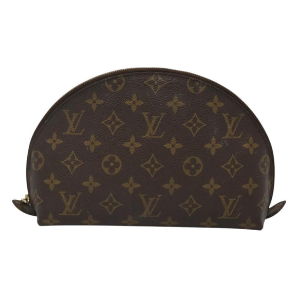 LOUIS VUITTON Monogram Trousse Demi Ronde Cosmetic Pouch M47520 LV Auth BA1279