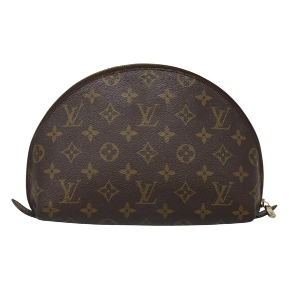 LOUIS VUITTON Monogram Trousse Demi Ronde Cosmetic Pouch M47520 LV Auth BA1279