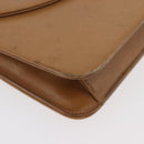 Christian Dior Ketten-Schultertasche Leder Beige Gold Auth BA12791-9