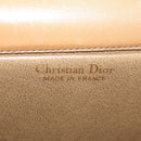 Christian Dior Ketten-Schultertasche Leder Beige Gold Auth BA12791-11