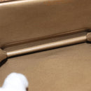 Christian Dior Ketten-Schultertasche Leder Beige Gold Auth BA12791-12