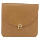Christian Dior Ketten-Schultertasche Leder Beige Gold Auth BA12791-13
