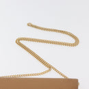 Christian Dior Ketten-Schultertasche Leder Beige Gold Auth BA12791-8