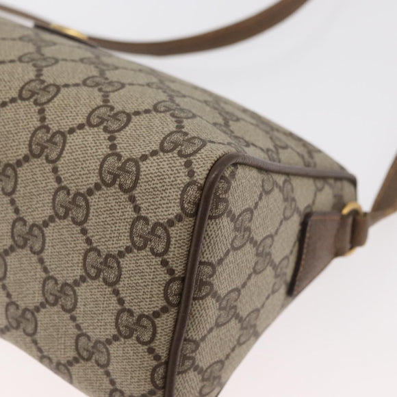 GUCCI GG Supreme Shoulder Bag PVC Beige Gold 89 02 086 Auth BA12793