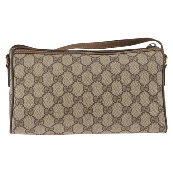GUCCI GG Supreme Shoulder Bag PVC Beige Gold 89 02 086 Auth BA12793