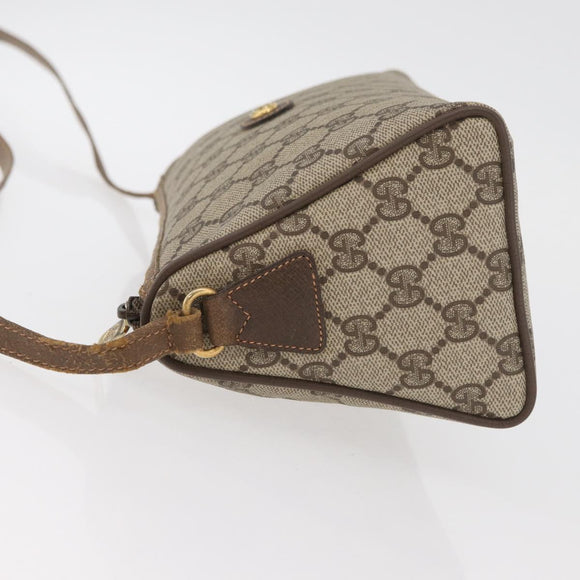 GUCCI GG Supreme Shoulder Bag PVC Beige Gold 89 02 086 Auth BA12793