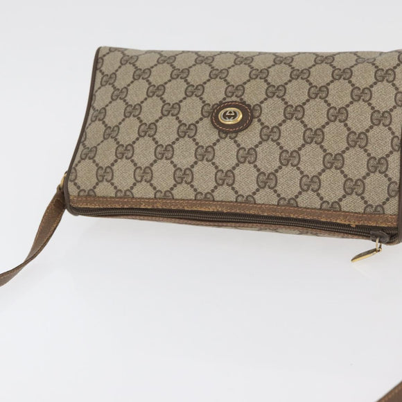 GUCCI GG Supreme Shoulder Bag PVC Beige Gold 89 02 086 Auth BA12793