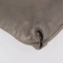 Salvatore Ferragamo Gancini Shoulder Bag Leather Silver Auth BA12795A-9
