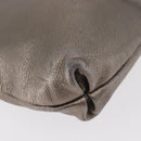 Salvatore Ferragamo Gancini Shoulder Bag Leather Silver Auth BA12795A-15
