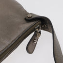 Salvatore Ferragamo Gancini Shoulder Bag Leather Silver Auth BA12795A-10
