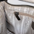 Salvatore Ferragamo Gancini Shoulder Bag Leather Silver Auth BA12795A-21