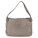 Salvatore Ferragamo Gancini Shoulder Bag Leather Silver Auth BA12795A-2