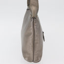 Salvatore Ferragamo Gancini Shoulder Bag Leather Silver Auth BA12795A-4