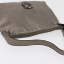 Salvatore Ferragamo Gancini Shoulder Bag Leather Silver Auth BA12795A-6