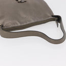 Salvatore Ferragamo Gancini Shoulder Bag Leather Silver Auth BA12795A-7