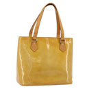 LOUIS VUITTON Monogram Vernis Houston Hand Bag Beige M91004 LV Auth BA12797-1