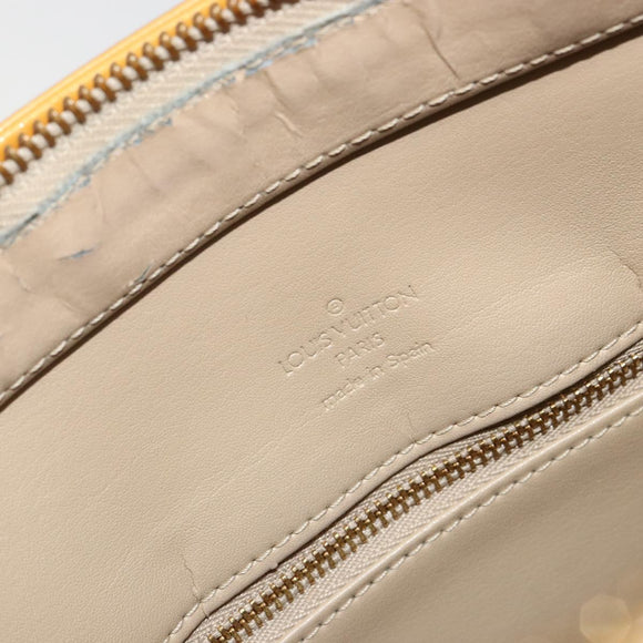 LOUIS VUITTON Monogram Vernis Houston Hand Bag Beige M91004 LV Auth BA12797