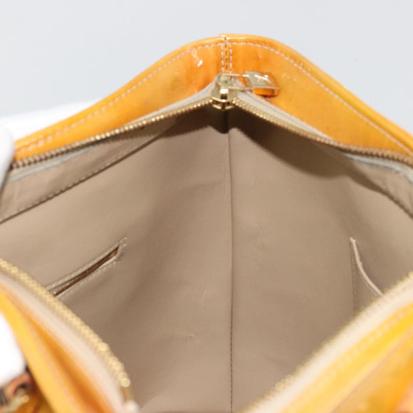 LOUIS VUITTON Monogram Vernis Houston Hand Bag Beige M91004 LV Auth BA12797