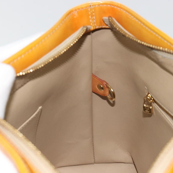 LOUIS VUITTON Monogram Vernis Houston Hand Bag Beige M91004 LV Auth BA12797
