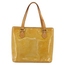 LOUIS VUITTON Monogram Vernis Houston Hand Bag Beige M91004 LV Auth BA12797-2