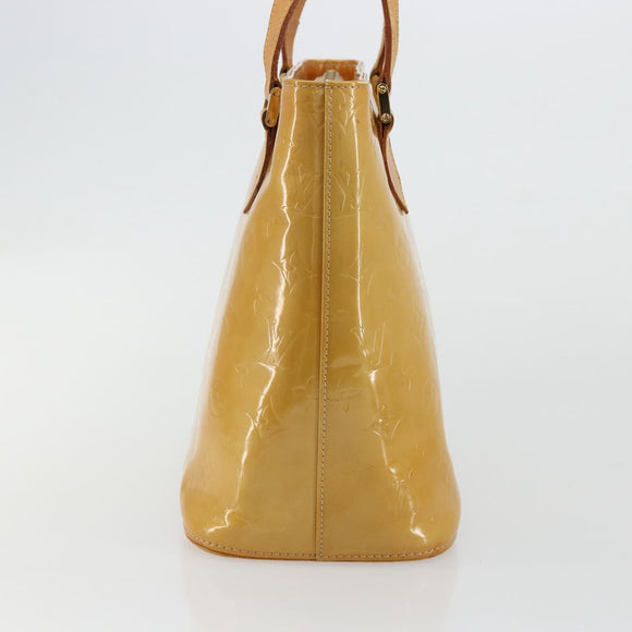 LOUIS VUITTON Monogram Vernis Houston Hand Bag Beige M91004 LV Auth BA12797