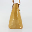 LOUIS VUITTON Monogram Vernis Houston Hand Bag Beige M91004 LV Auth BA12797-4