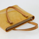 LOUIS VUITTON Monogram Vernis Houston Hand Bag Beige M91004 LV Auth BA12797-6