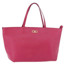 Salvatore Ferragamo Gancini Tote Bag Leather Pink Gold Auth BA12798-1