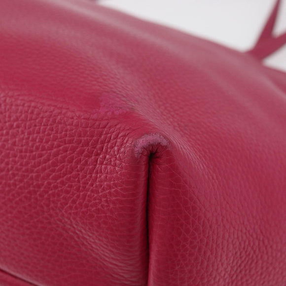 Salvatore Ferragamo Gancini Tote Bag Leather Pink Gold Auth BA12798