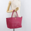 Salvatore Ferragamo Gancini Tote Bag Leather Pink Gold Auth BA12798-23