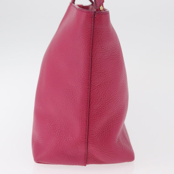 Salvatore Ferragamo Gancini Tote Bag Leather Pink Gold Auth BA12798
