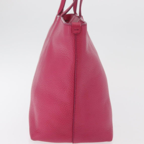Salvatore Ferragamo Gancini Tote Bag Leather Pink Gold Auth BA12798