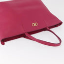 Salvatore Ferragamo Gancini Tote Bag Leather Pink Gold Auth BA12798-6